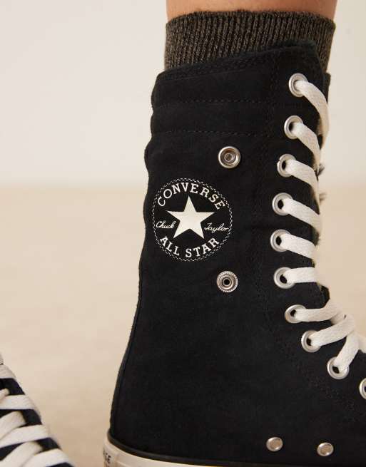 Converse – Chuck Taylor – All Star – Svarta sneakers med höga skaft som kan vikas ner, 4 av 5