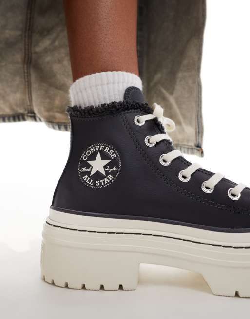 Converse – Chuck Taylor All Star – Svartvita sneakers med mönstrad och tjock sula, 4 av 5