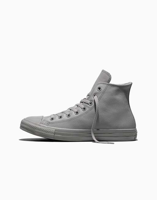 Converse Chuck Taylor All Star tonal de piel en gris clásico/total eclipse, 3 de 4