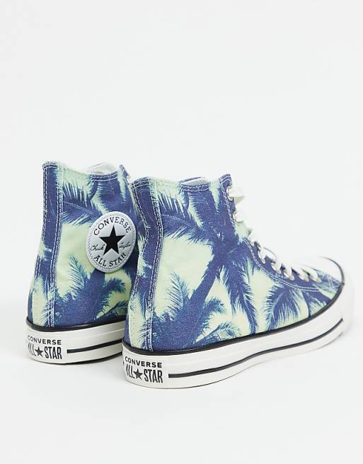 Converse Chuck Taylor All Star trainers in palm print Converse Chuck Taylor All Star trainers in palm print