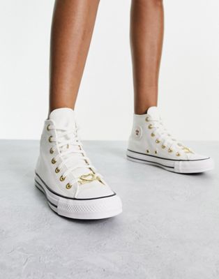 Converse Chuck Taylor All Star Valentines trainers with embroidery in white | ASOS