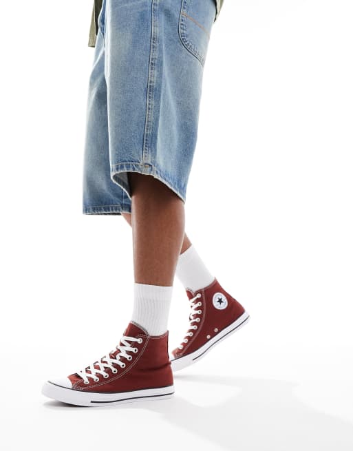 Converse – Chuck Taylor All Star – Vinröda sneakers med höga skaft, 4 av 5