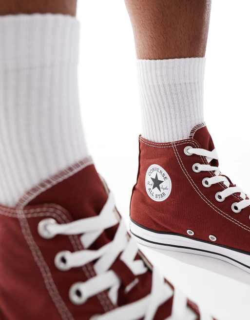 Converse – Chuck Taylor All Star – Vinröda sneakers med höga skaft, 5 av 5