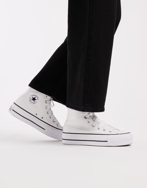 Converse – Chuck Taylor All Star – Vita platåsneakers med höga skaft - view 1