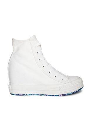 white converse wedges