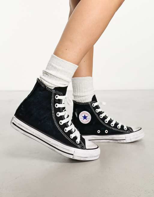 Converse Chuck Taylor All Star well worn Hi unisex sneakers in black, 2 of 4