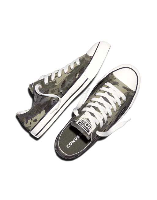 Converse Chuck taylor all star wide camo in utility green/white