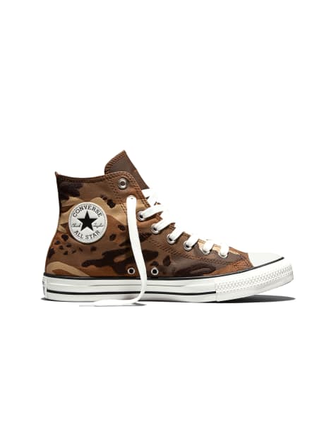 Converse – Chuck Taylor All Star Wide Camo – Sneaker in dunklem Whiskey-Braun/Weiß/Schwarz - view 1