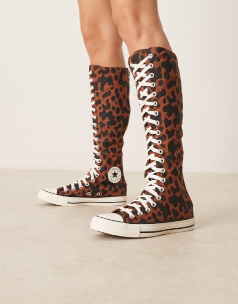 Converse – Chuck Taylor All Star XX-Hi – Bruna och svarta, komönstrade sneakers - view 1