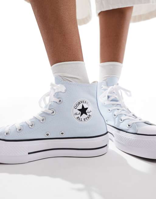 Converse Chuck Taylor All Stars Lift Hi platform sneakers in baby blue, 4 of 5