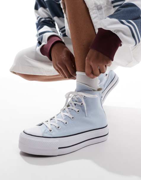 Converse – Chuck Taylor All Stars Lift Hi – Sneaker in Babyblau mit Plateausohle - view 1