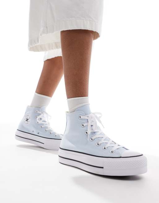 Converse – Chuck Taylor All Stars Lift Hi – Sneaker in Babyblau