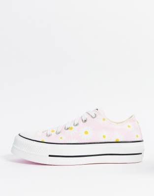 converse plateforme rose pale