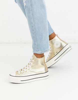 converse dorée femme