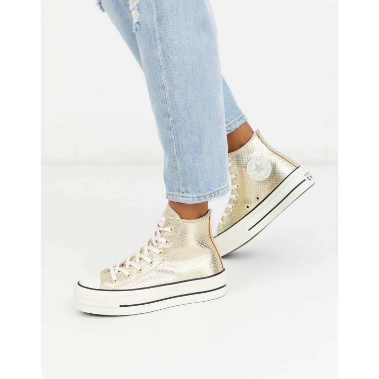 Converse cuir doré new arrivals