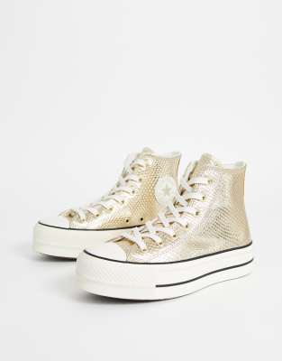 converse plateforme beige