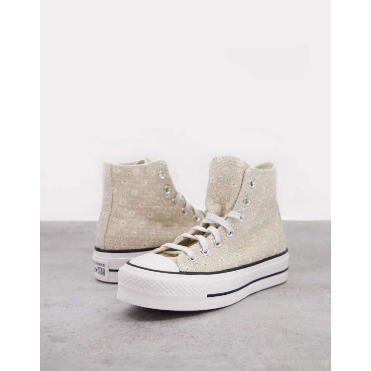 Converse blanche cheap broderie anglaise