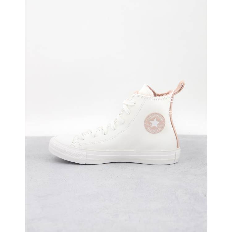 Converse blanche cuir femme best sale