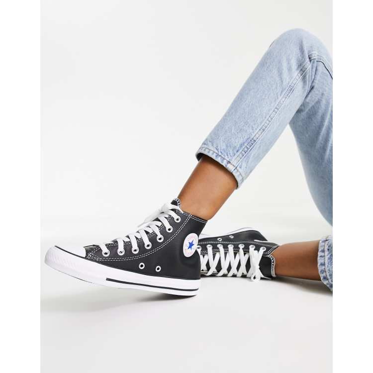 Converse Chuck Taylor Baskets montantes en cuir Noir ASOS