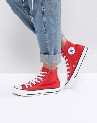 chaussure style converse rouge