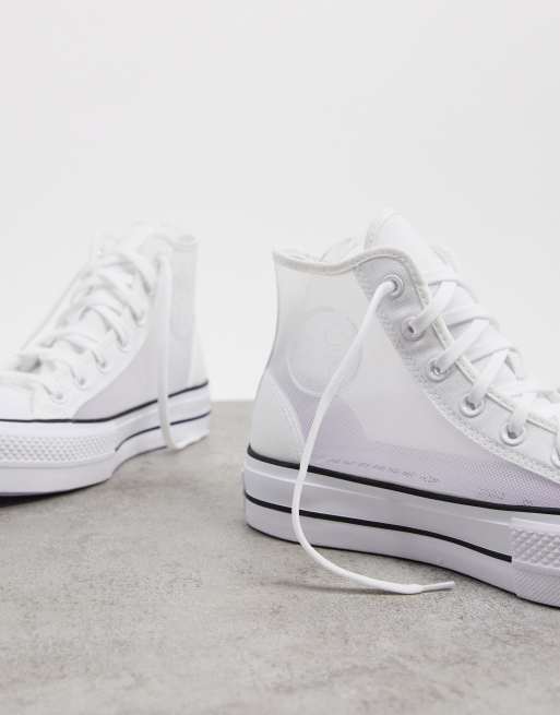 Converse montante hotsell plateforme blanche