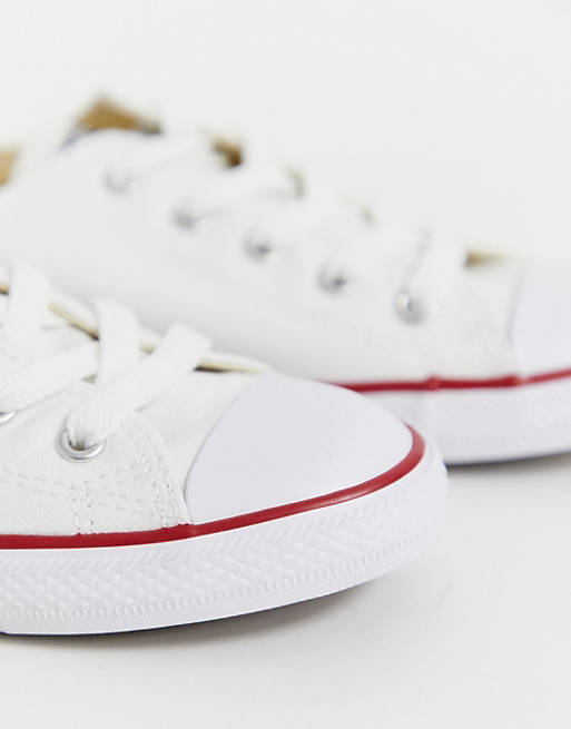 arrival Are familiar Melodramatic Converse Chuck Taylor Dainty Ox white sneakers | ASOS