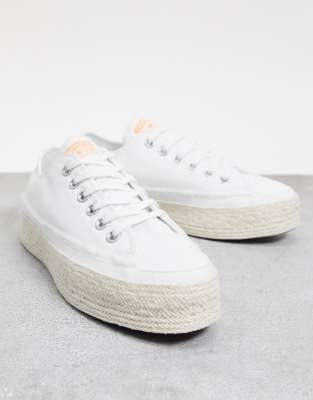 converse white ox lift platform trainers