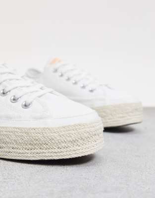 converse white ox lift platform trainers