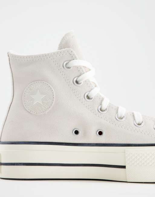 Converse – Chuck Taylor – Gefütterte Sneaker aus Wildleder in gebrochenem Weiß mit Plateausohle, 4 von 4