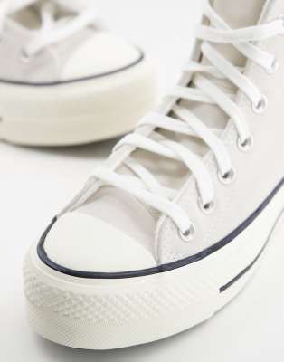 Converse Chuck Taylor - Gevoerde suède sneakers met plateauzool in gebroken  wit | ASOS