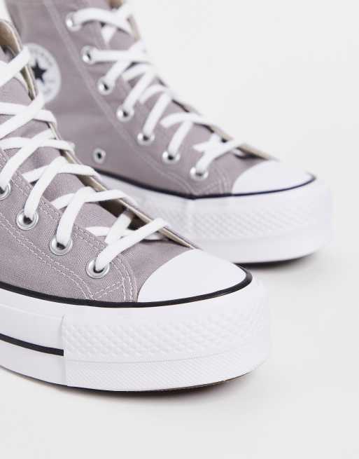 Converse - Chuck Taylor - Grå high top-sneakers med flatform-sål, 2 af 4