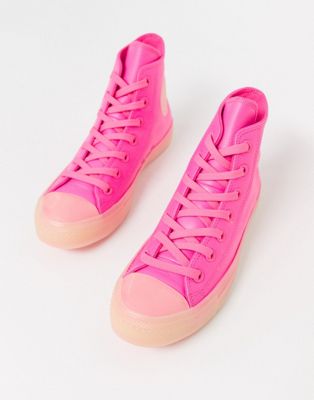 pink leather converse