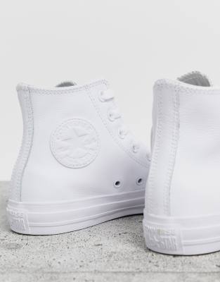 converse chuck taylor ox leather white monochrome sneakers