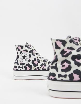 converse animal print trainers