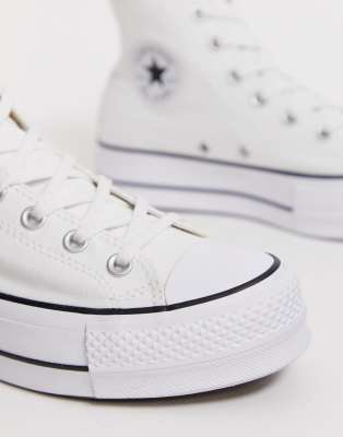 converse chuck taylor hi lift platform white trainers
