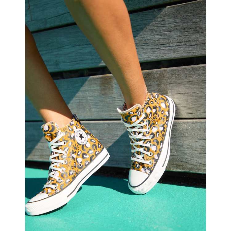 underviser øje Forfølge Converse Chuck Taylor Hi Mystic World Leopard Print sneakers in brown | ASOS