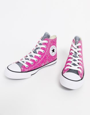 pink glitter converse shoes