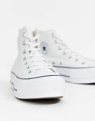 white platform high top converse