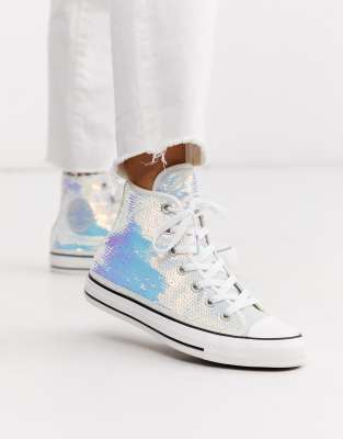 white sequin converse sneakers