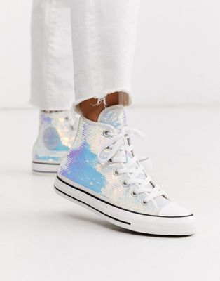 silver sequin chuck taylors