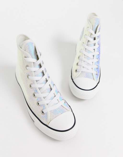 Converse sales silver sequin