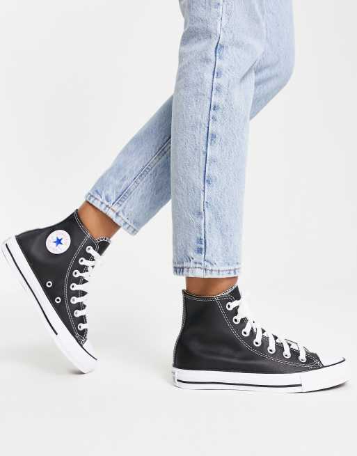 Converse Chuck Taylor Hi trainers in black leather