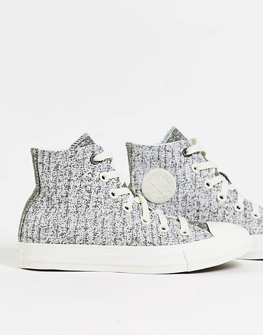  Converse Chuck Taylor Hi textured trainers in grey 