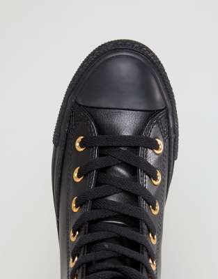 converse leather gold