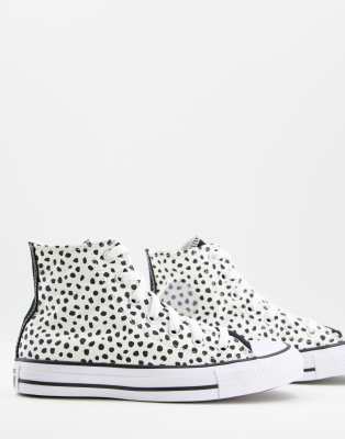 Converse Chuck Taylor hi trainer in polka dot pattern