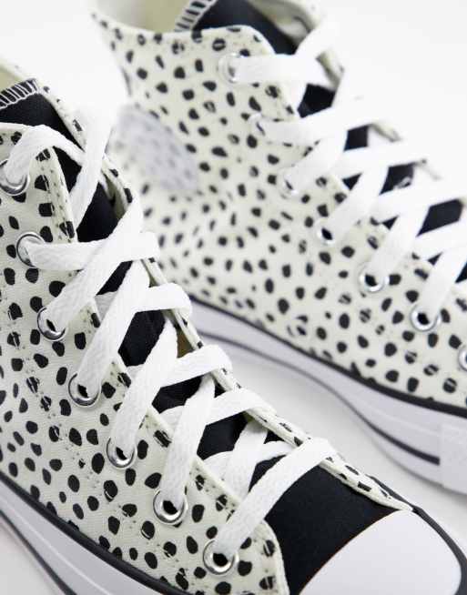 Black and white patterned converse hotsell