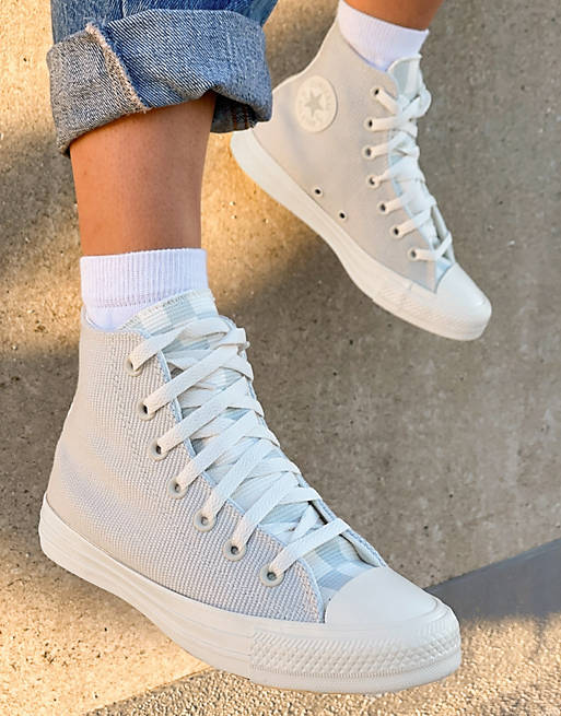 Converse Chuck Taylor Hi trainers in obsidian blue with stripe detailing |  ASOS