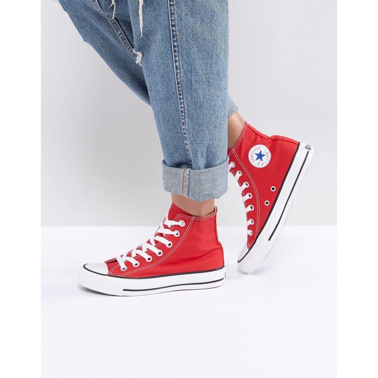 Red converse with cheetah deals print tongue