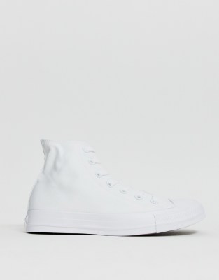converse chuck taylor hi trainers in triple white