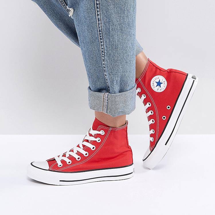 Converse Chuck Taylor High Sneakers In Red | ASOS